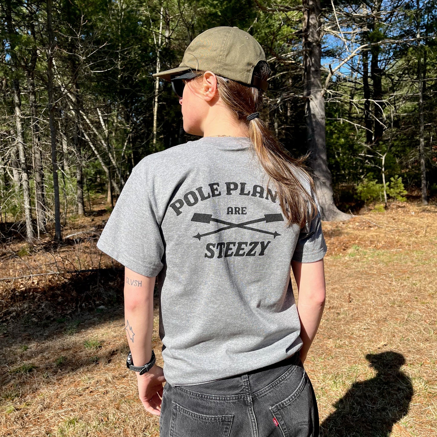 POLE PLANTS ARE STEEZY Tee Gray & Bumper Sticker